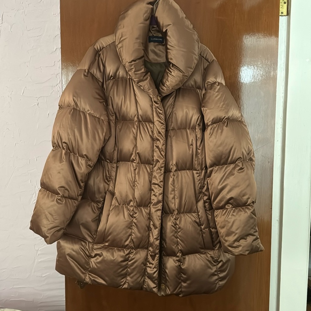Gorgeous Lands’ End Copper Gold Puffer Jacket, size 2X